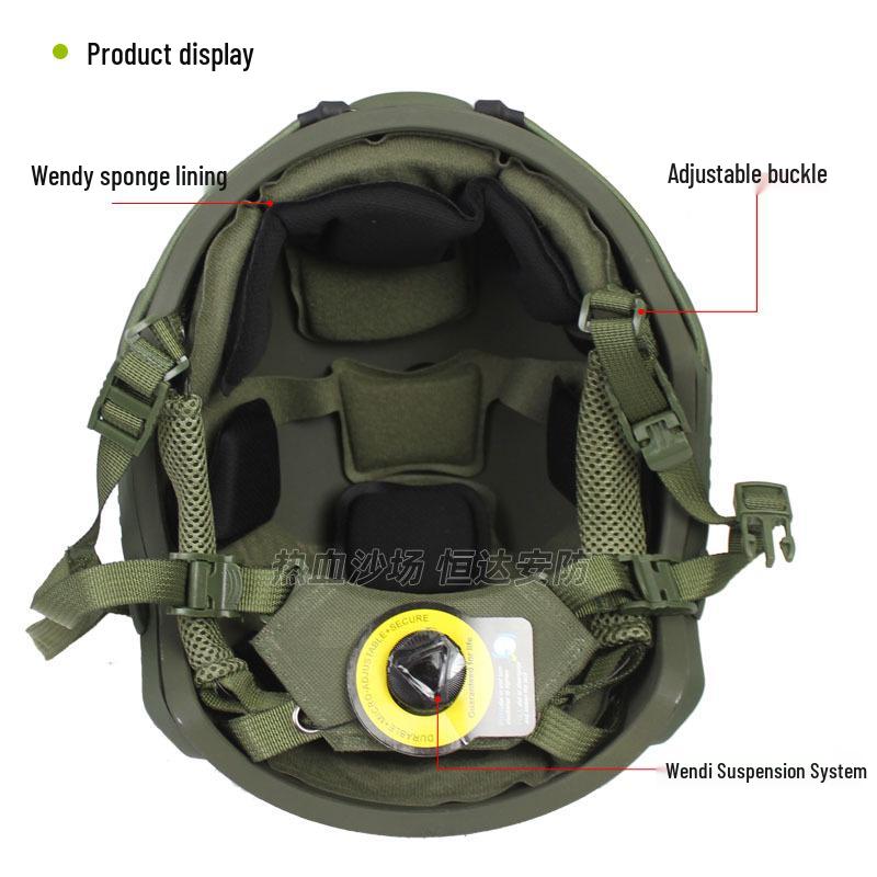Enhanced FAST Fiberglass Riot Helmet with CE-Certified Wendy Liner, Special Forces Training, 1.5KG