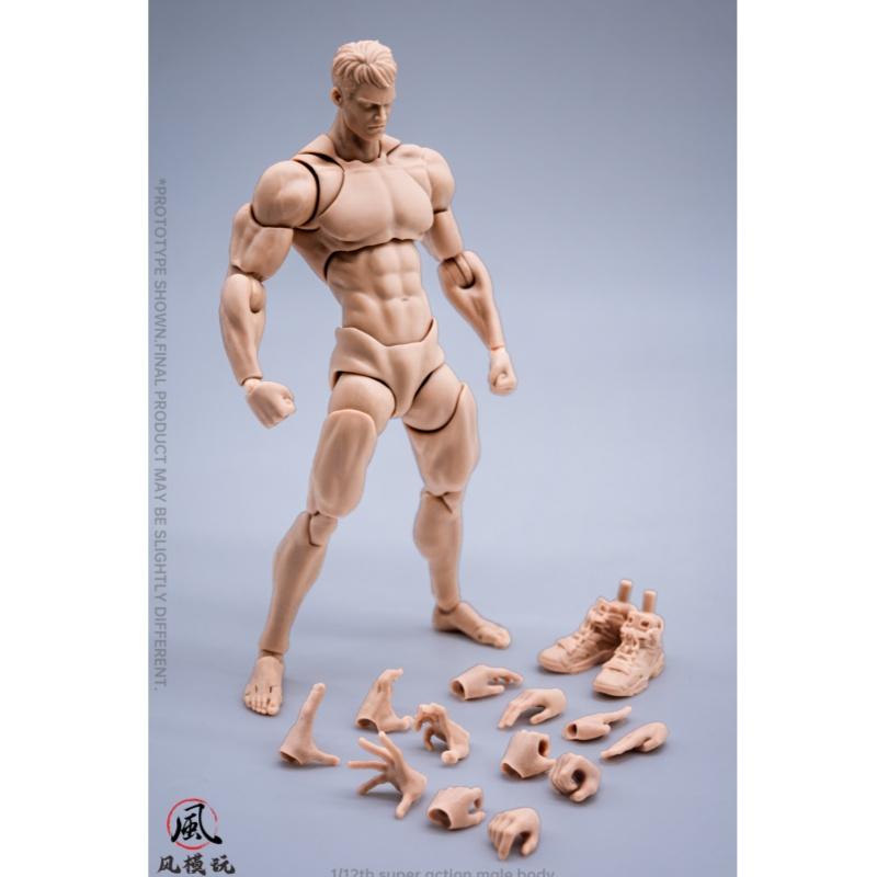 Wind Toys 1/12 Мужское мышечное супергибкое шарнирное тело 16 см Мужская фигурка-кукла-модель с головой 7 пар рук Подарок