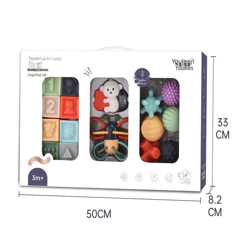 Yuele'en Набор погремушек и прорезывателей для новорожденных: Развивающая игрушка для захвата для 0-6 месяцев