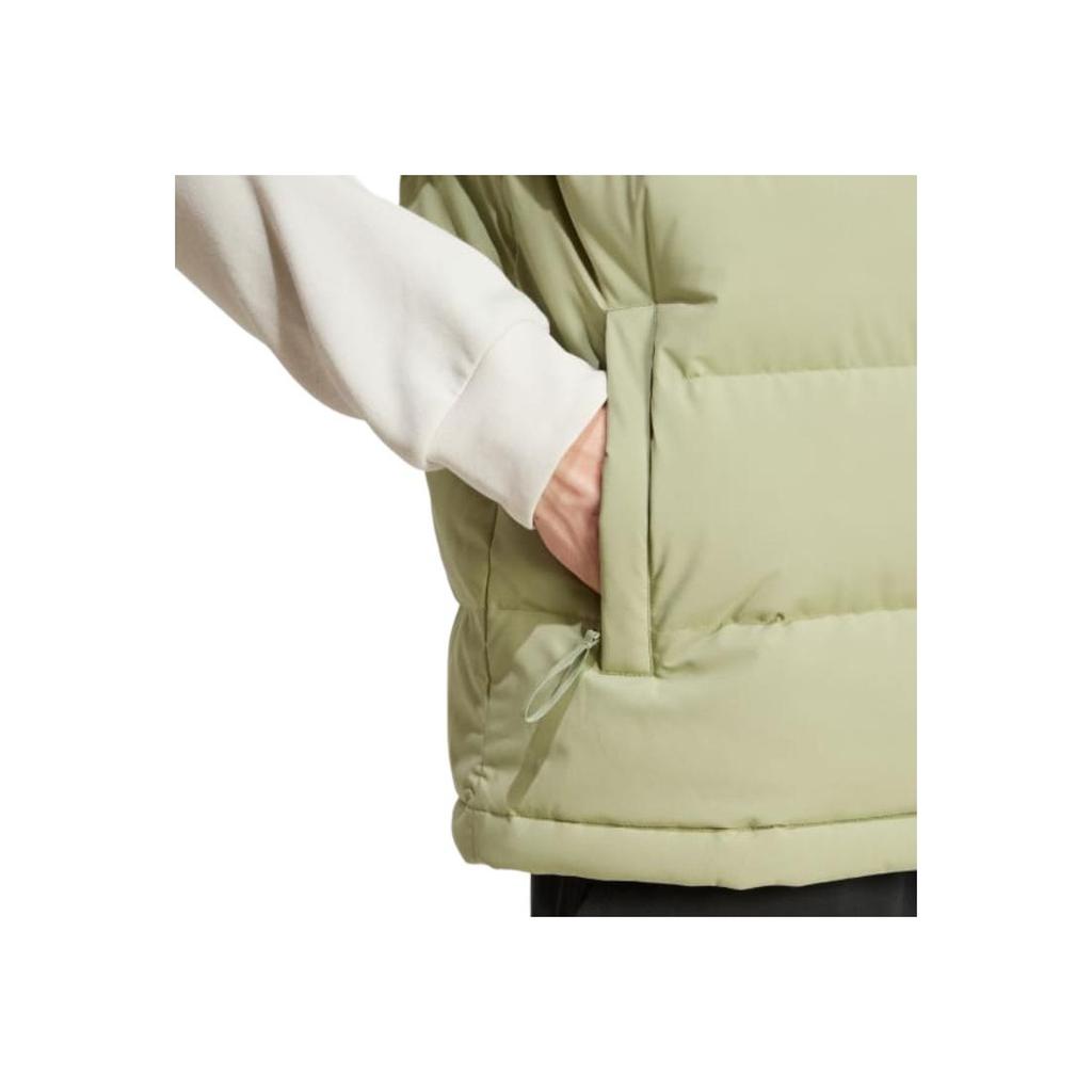 Adidas Жилет однобортный с капюшоном и логотипом Helionic, мужской жилет зеленого цвета IX8856