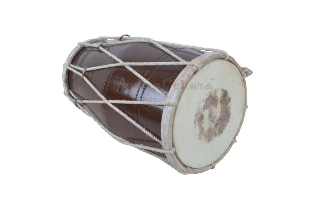 Handmade Indian Folk Musical Rope Dholak with Protective Cove