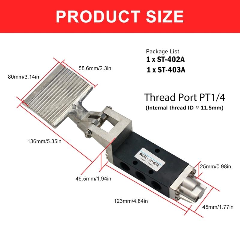 1/4 дюйма Пневматические Педальные Клапаны Ножные Управляющие Переключатели Воздушные Пневматические Ножные Клапаны Давления Воздушные Управляющие Клапаны Инструмент