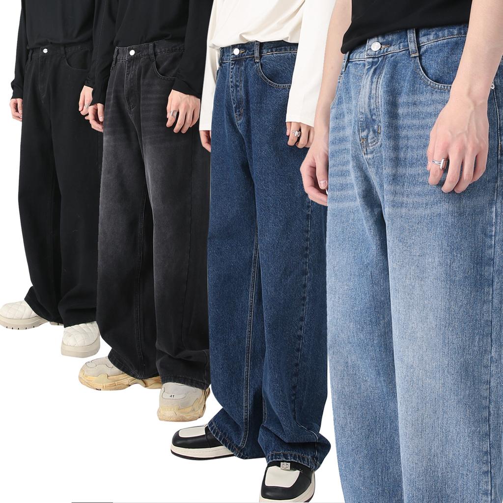 Men's Four Seasons Elastic Waist Straight Casual Jeans