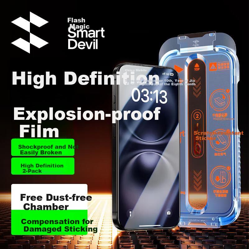 Tempered Glass Screen Protector for IPhone 16 Plus/15 Plus, Full Coverage HD Anti-Shatter Anti-Drop Anti-Fingerprint Earpiece Dust-Proof 2-Pack