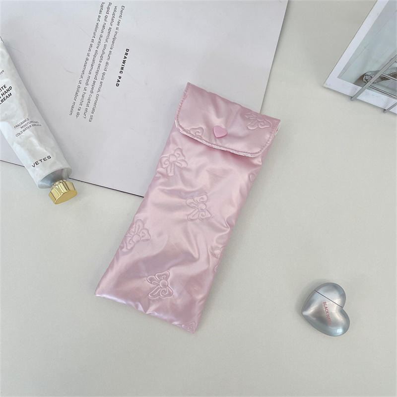 Портативный чехол для очков с бантиком и сердечком, чехол для очков для чтения, мягкий дорожный чехол от царапин для солнцезащитных очков для женщин и мужчин