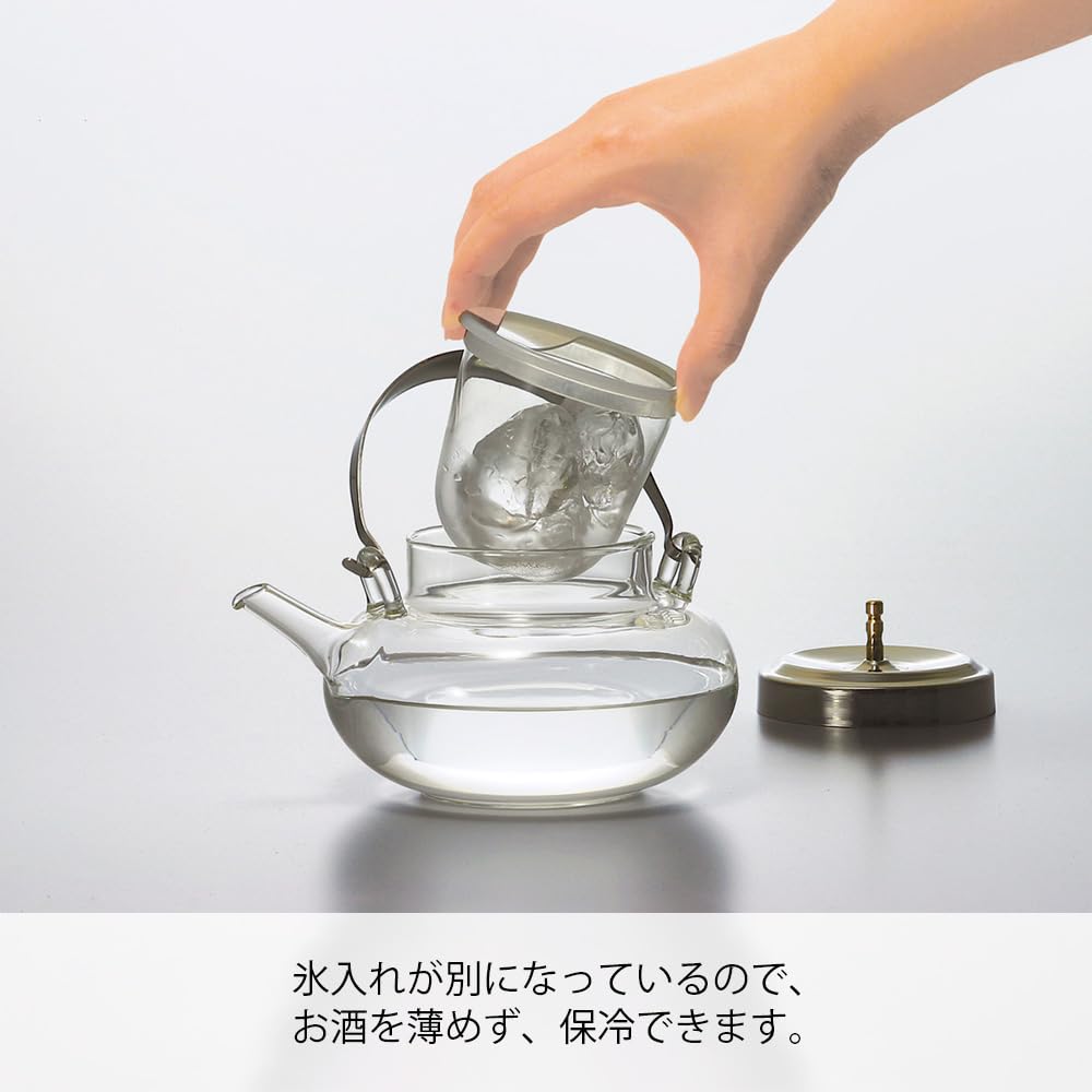 Керамическая плита HARIO круглой формы и стеклянный набор, емкость 360 мл (2 чашки), Сделано в Японии, IDXG-8004-MSV, Прозрачный