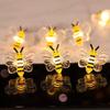 3/1M LED Bee Lights String Battery Powered Outdoor Waterproof Fairy Garland Lamp For Festival Christmas Garden Bedroom Decor