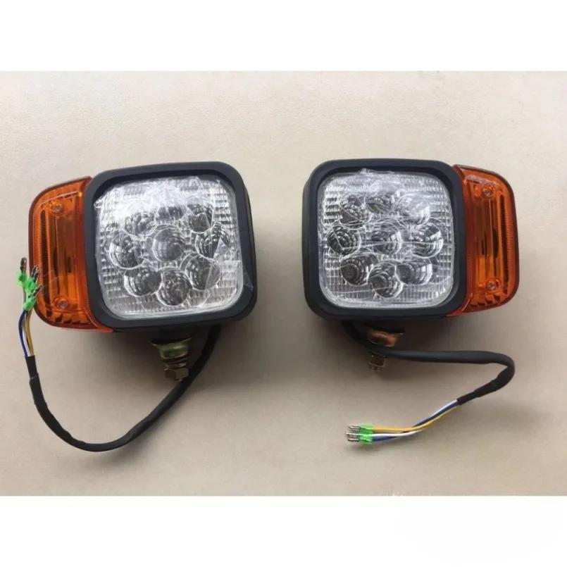 Для нового источника 65-75 резиновые колеса экскаватор завод передняя фара сборка светодиодная комбинированная передняя фара 24 В поворотник сборка