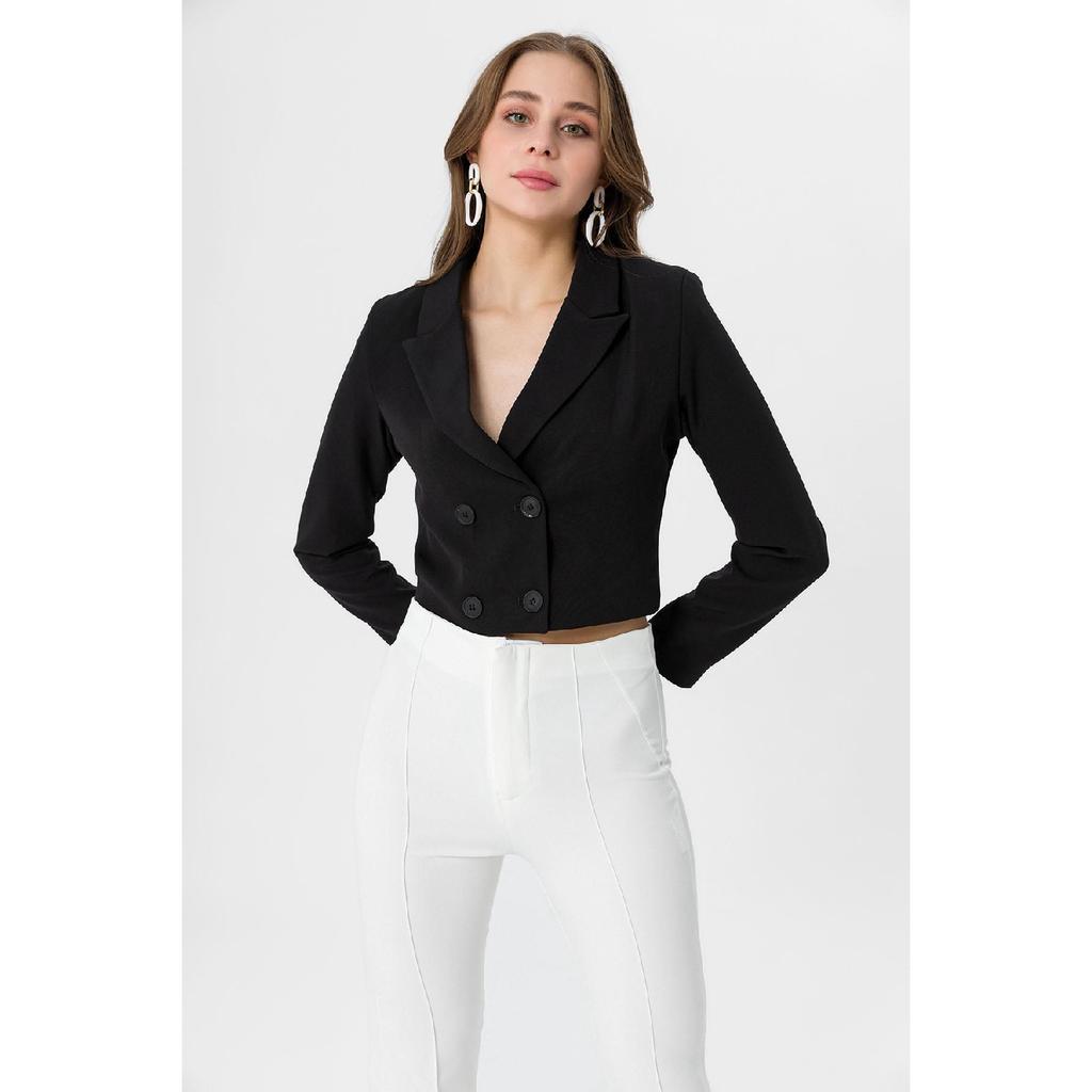 Women's Short Button-closed Blazer Jacket 245071 -
