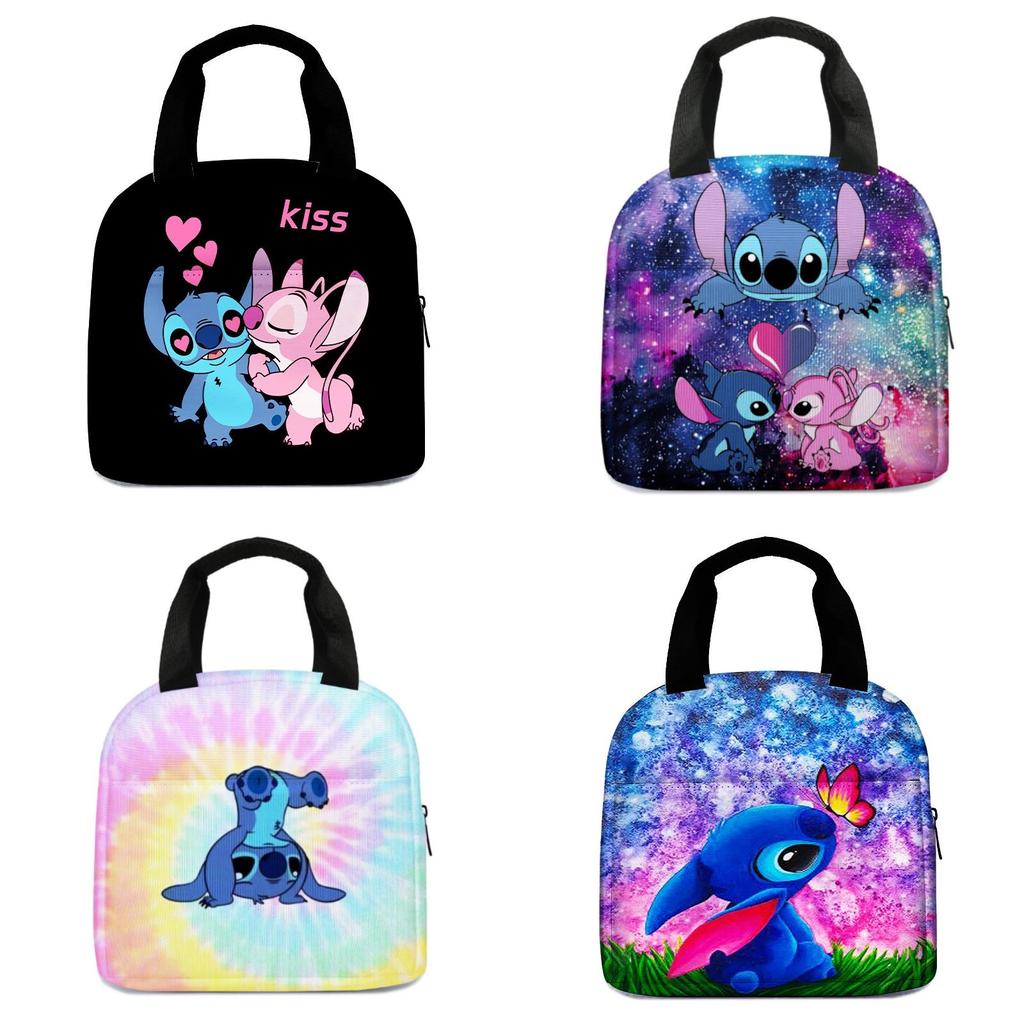 Portable Insulated Stitch Lunch Box With Durable Polyester Material Perfect For Kids And Students