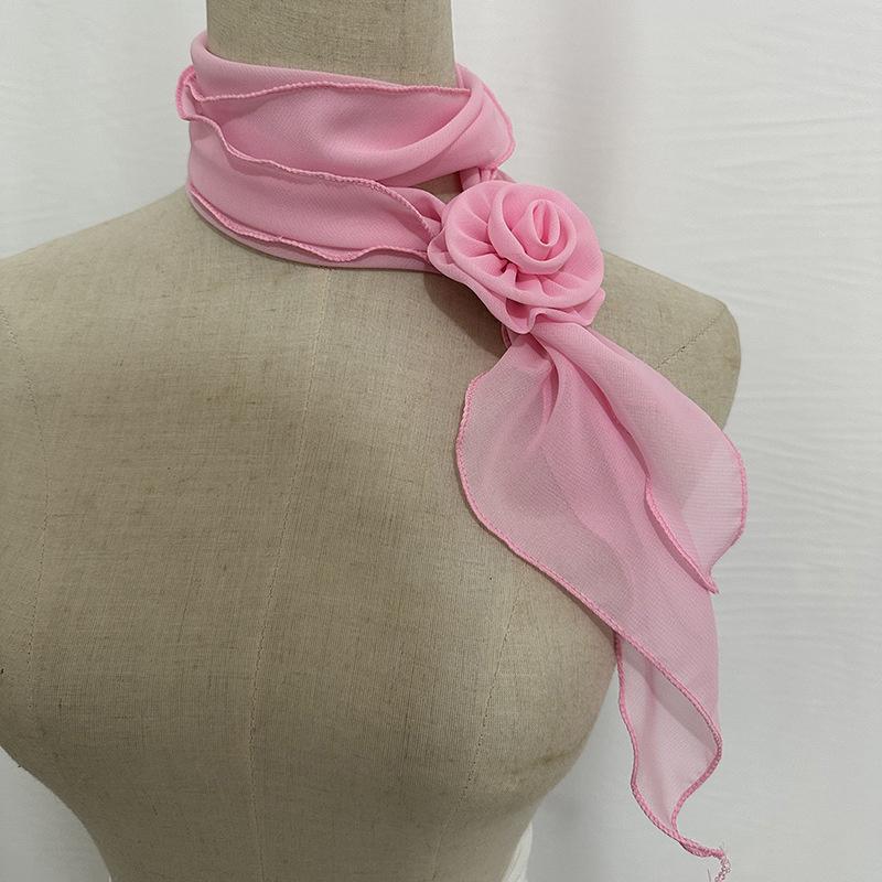 26 Colors Decorative Headscarf Solid Pink Rose Knitted Scarf Shawl Shawl Flower Sunscreen Headscarf Ladies Office Scarf