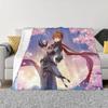 Cozy Childe Genshin Impact Tartaglia Blanket Stuff Bed Decorative Throws And Blankets Lightweight Thin Fleece Plush for Couch