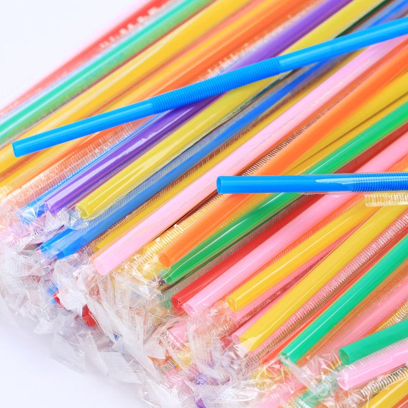Mengting Disposable Individually Wrapped Bendable Art Straws - 100 Pack