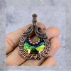 Павлин Aura Druzy Gemstone Pure Copper Wire Wrap Ювелирная подвеска ручной работы