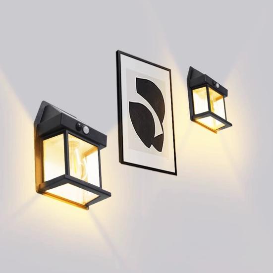 Настенные светильники на солнечных батареях, уличный настенный светильник с 3 режимами освещения, датчик движения