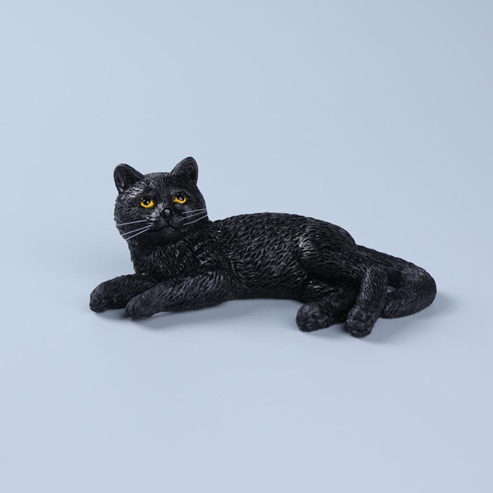 Simulation Cat Pet Model Cartoon Lying Cat Statue Adorable Cat Ornament Kids Toy
