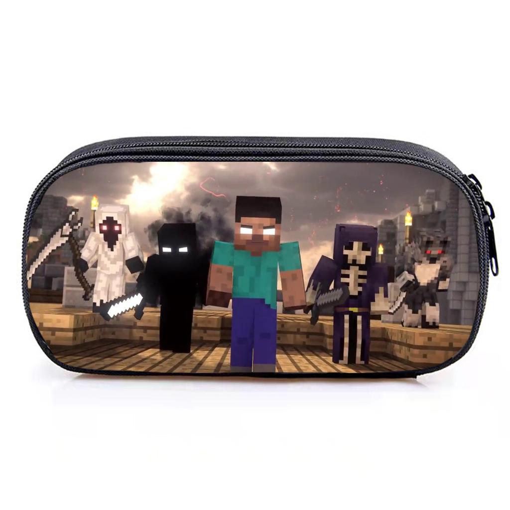 Игровой пенал для студентов Minecraft, пенал для канцелярских принадлежностей, мультяшный пенал, органайзер, пенал-коробка