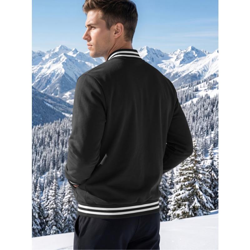 Men S Fleece Baseball Jacket And Pants Casual Sport Suit