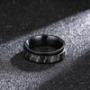 5 Mm 316l Stainless Steel Wedding Band Ring Numerals Black Cool Punk Rings For Men Women Fashion Jewelry