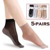 5-pairs Ultrathin Women Transparent Beautiful Lace Elastic Short Socks Non-slip Socks