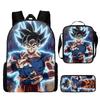 Dragon Ball Schoolbag Three-piece Set Campus Primary and Secondary School Students Simple High Value Dirt-resistant Travel Backpack Tide