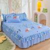 Bed Skirt Cotton Bedspread Set Embroidery Bed Dress Pillow Cases 3 Pieces/Set For King/Queen Double 1.5/1.8/2M Sheet Cover