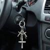 Exquisite Rhinestones Embellished Metal Crucifix Key Holder for Keys Backpacks and Decorative Accessory Keyring Charm