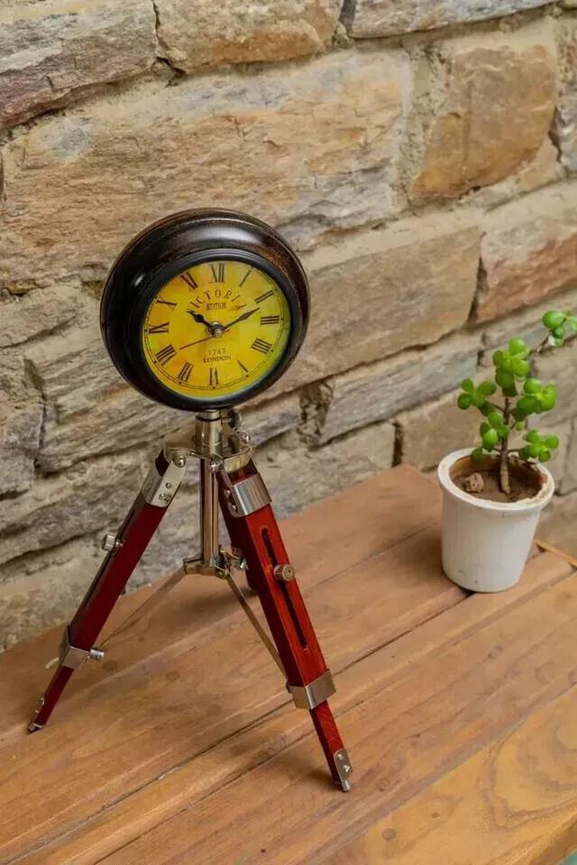 Часы Антикварные Настольные Напольные Латунные Часы С Деревянным Штативом Подарок