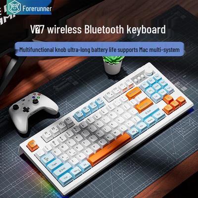 Беспроводная RGB-клавиатура QianXingZhe V87 с механическим ощущением, двухрежимная