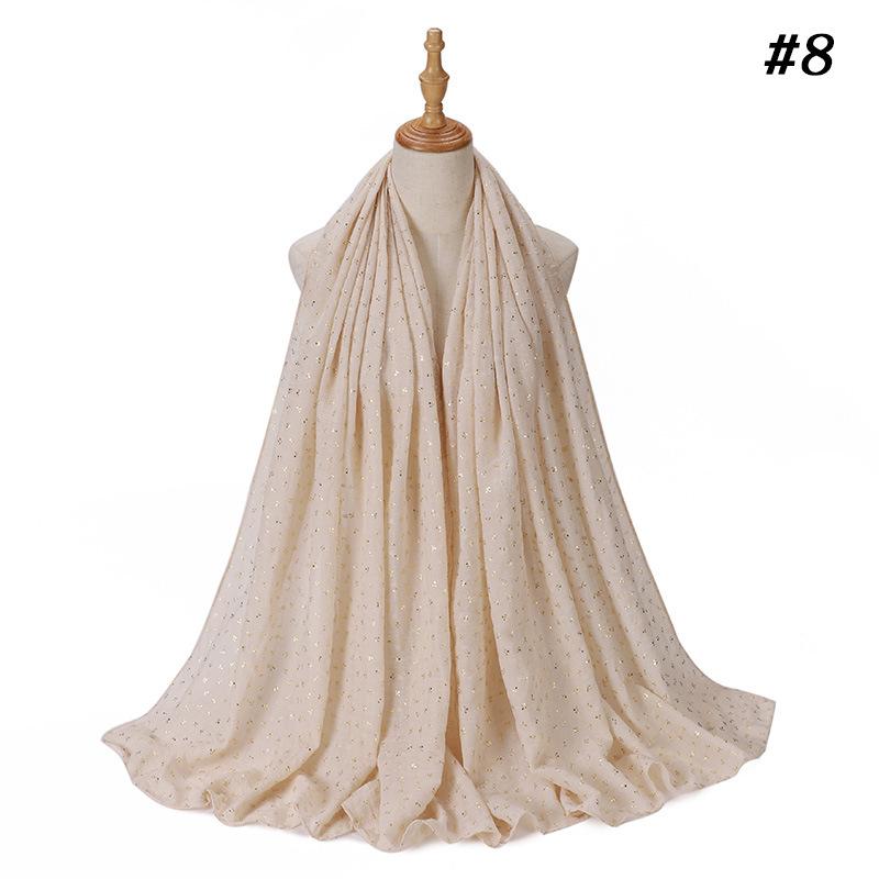 Glitter Cotton Linen Scarf Women Hijab Plain Soft Turban Shawl Bronzing Women Printed Floral Hijab Shawls Bandana African Scarf