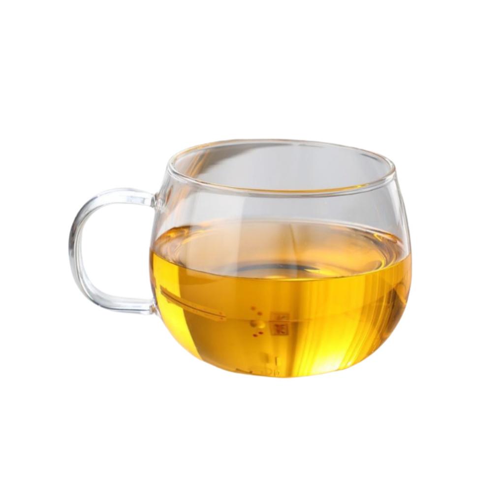 Petal Vertical Pattern Glass Cup Striped Creative Juice Milk Breakfast Cup Office Wine Cup with Handle Household Tea Cup