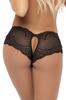 Black Lace and Mesh Panty, Open At the Crotch Mal121 Blk