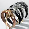 Korean Flannel Super Flash Heavy Industry Full Diamond Bow Headband Elegant Luxury Temperament Versatile Hair Accessories
