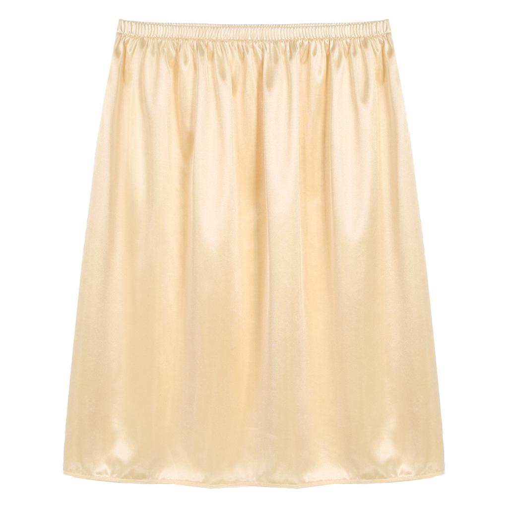 Женская однотонная нижняя юбка с эластичной резинкой на талии, внутренняя юбка-миди, длинная нижняя юбка