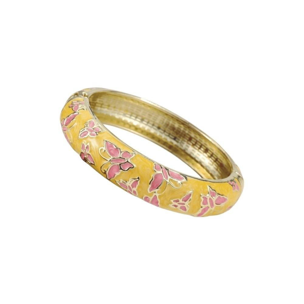 Enamel Butterfly Bangle Traditional Women's Hand Bracelet Vintage Vintage Cloisonne Bangle Ladies