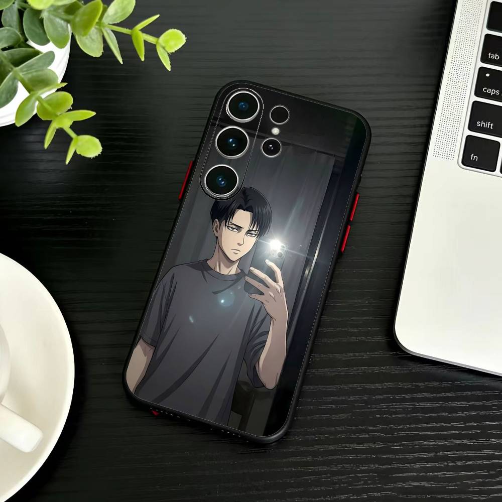 Чехол для телефона Attack On Titan Леви Аккерман Для Samsung S26,S25,S24,S23,S22,S21,S20,Ultra,Plus,FE Черный Мягкий Чехол
