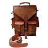 Vintage Goat Leather Backpack Messenger Real Satchel Bag Genuine Laptop Brown