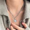 Vintage Goth Heart Pendant Choker Clavicle Chain Necklace For Women Girl Punk Collar Aesthetic Y2K Jewelry Gift