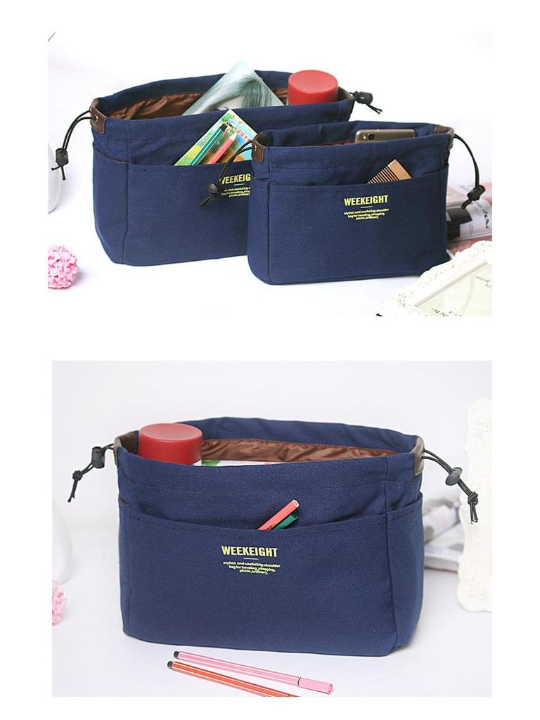 Kiss the Rain: Waterproof Canvas Makeup Bag - Practical & Portable Storage
