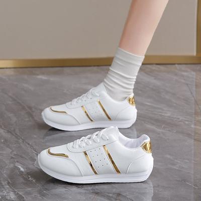 Большого размера повседневная дышащая спортивная обувь лето новая шнуровка студенческие маленькие белые туфли цветовая гамма легкие кроссовки для бега