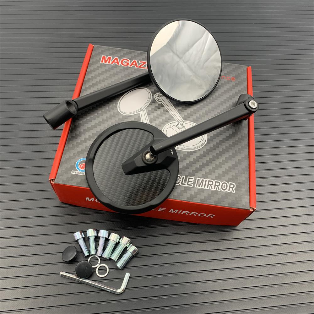 1 пара универсальных мотоциклетных черных ручек из настоящего углеродного волокна, вид сзади, боковая ручка заднего вида