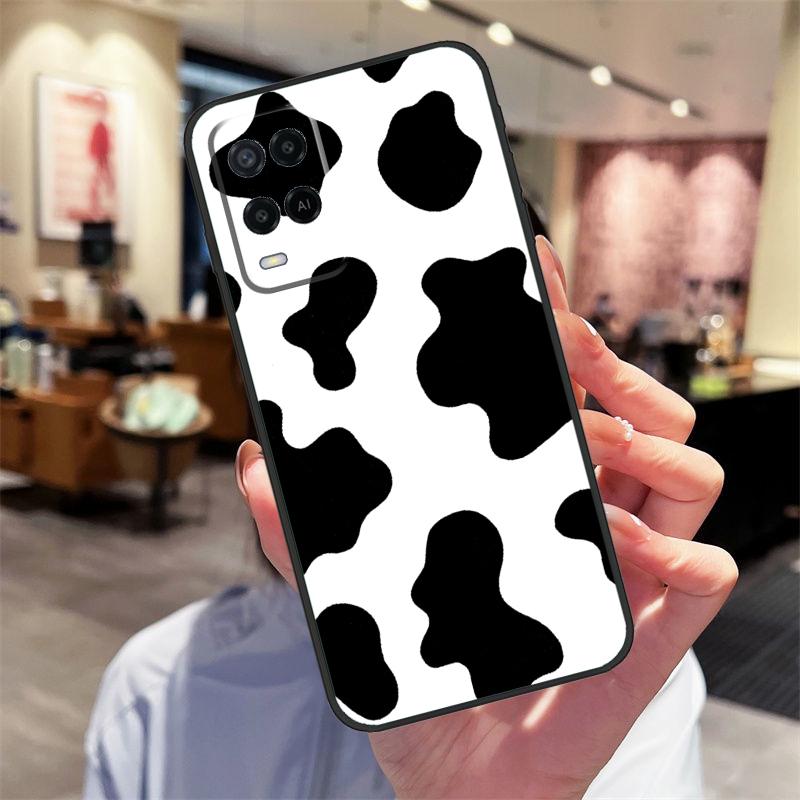 Чехол с принтом под шкуру коровы для Oppo A94 A74 A54 A18 A38 A58 A78 A98 A40 A60 A80 A16 A76 A96 A15 A17 A77 A57S