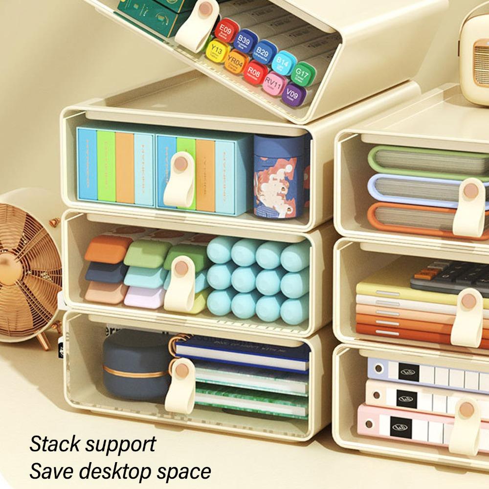Transparent Material Drawer Storage Box Large Capacity Stackable Storage Bins Home