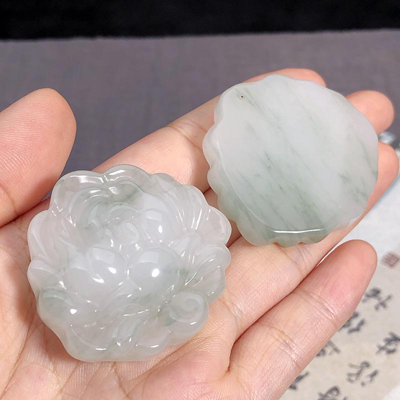 Натуральный подвес-ожерелье из Синьцзянского Зеленого Лотосового Нефрита для Женщин - Талисман на Удачу