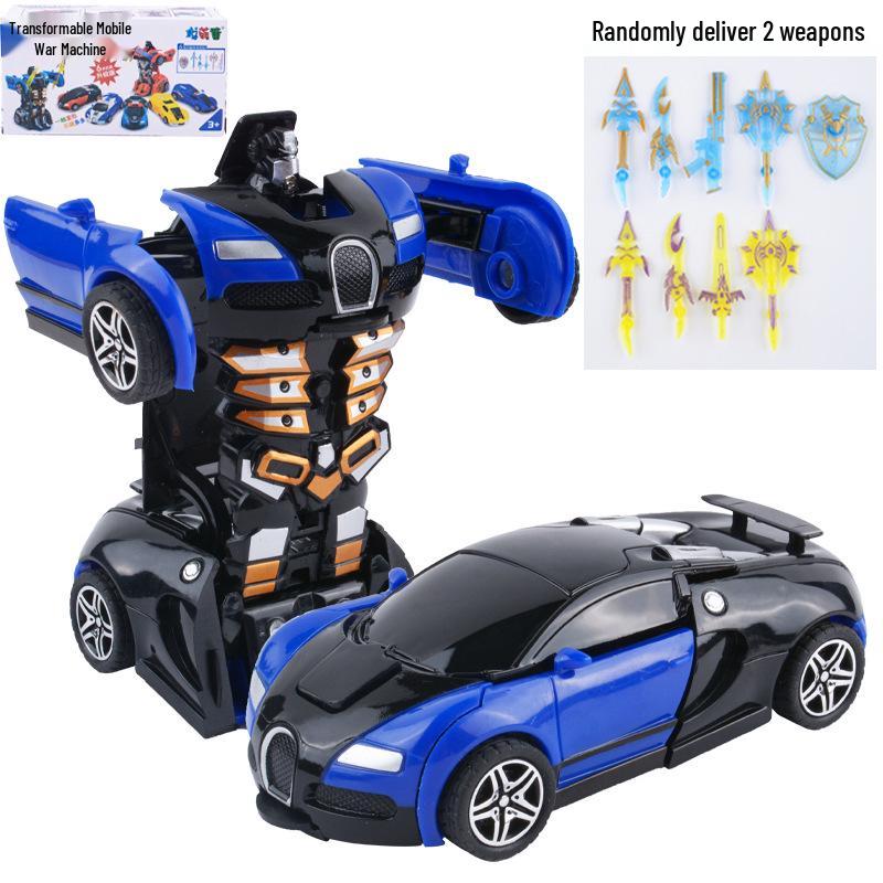 Детская деформирующаяся игрушечная машинка - Инерционная ударопрочная машина-пазл с одной кнопкой