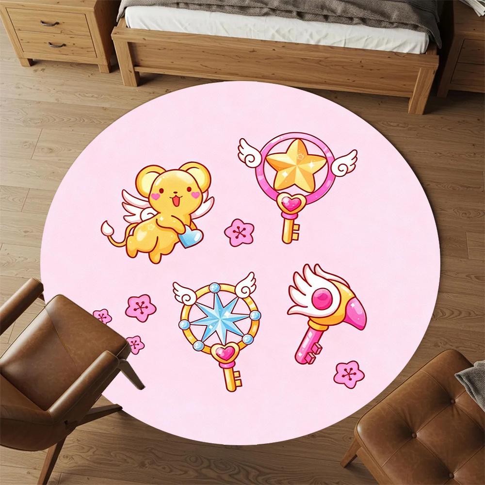 1pc Cute Kawaii Round Chair mat office Area Rug - Non-Slip, Floor Mat for Office, Bedroom, Ideal home decor gift p0105028