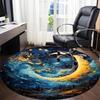 1PC Moon Night Office Round Area Rug, Mat Suitable For Office, Under Office Chairs Bedroom Living Room Home Decor, Room Deco