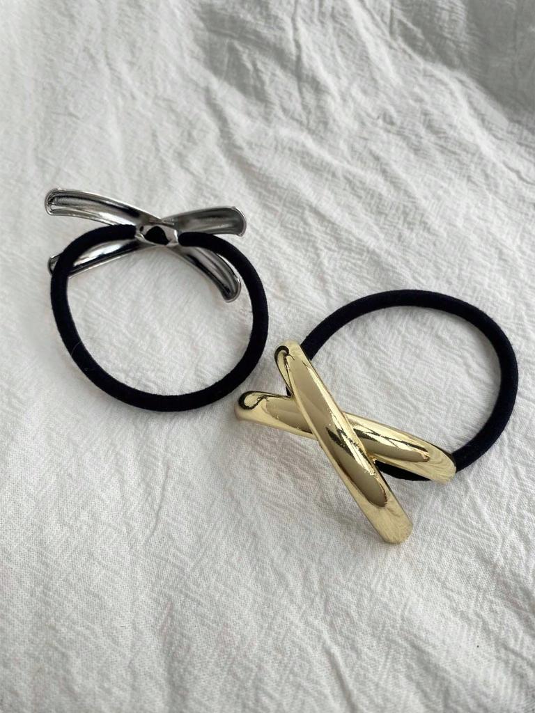 Elegant Golden Metal Simple Hair Tie Women's Luxury Style Ponytail Holder Simple Chic Hair Tie Hair Ring Ponytail Elastic Band Hair Accessories