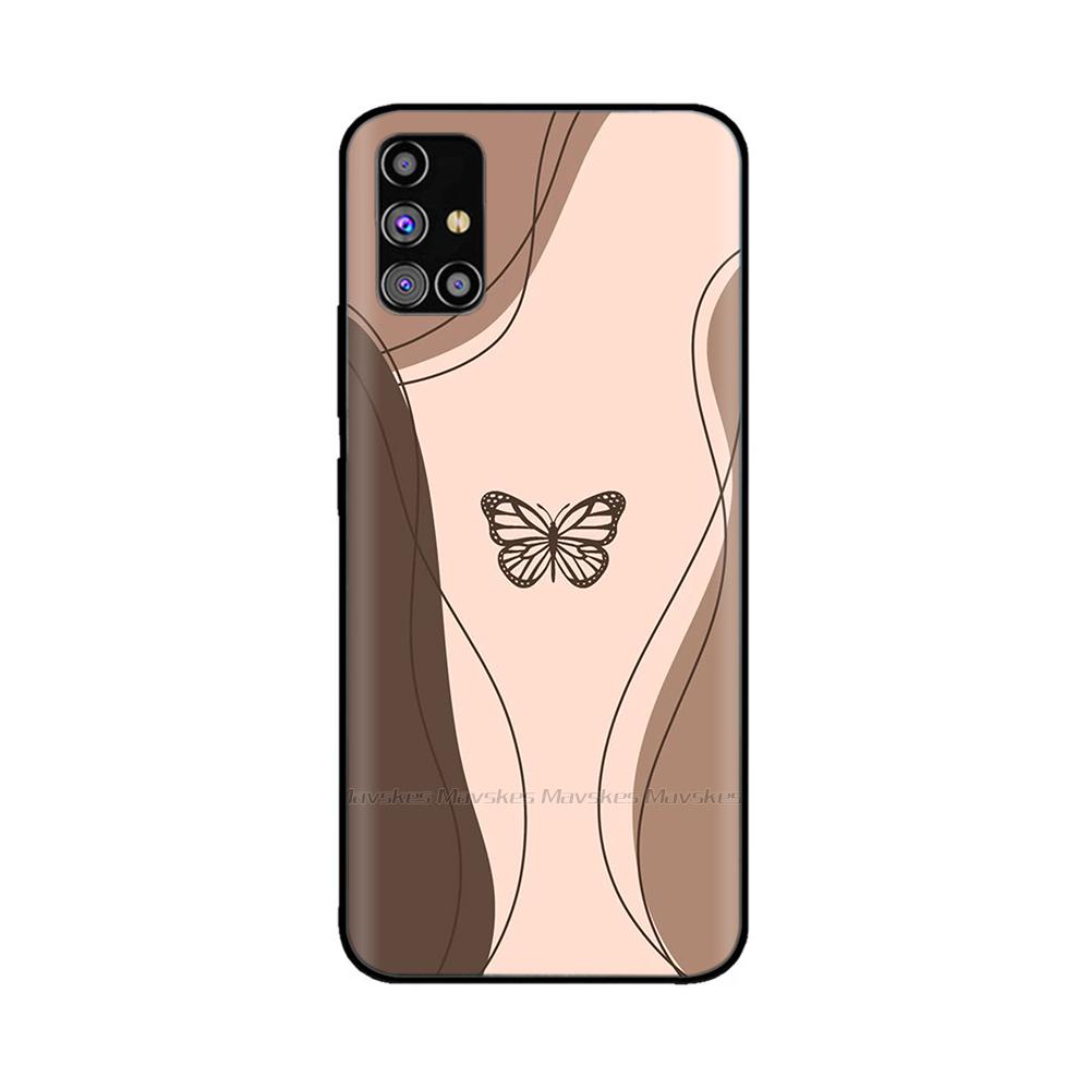 For Samsung Galaxy A51 Phone Case Heart-Butterfly Funda For Samsung A51 Case A 51 4G 5G Cover Protection Liquid Silicone Bumper
