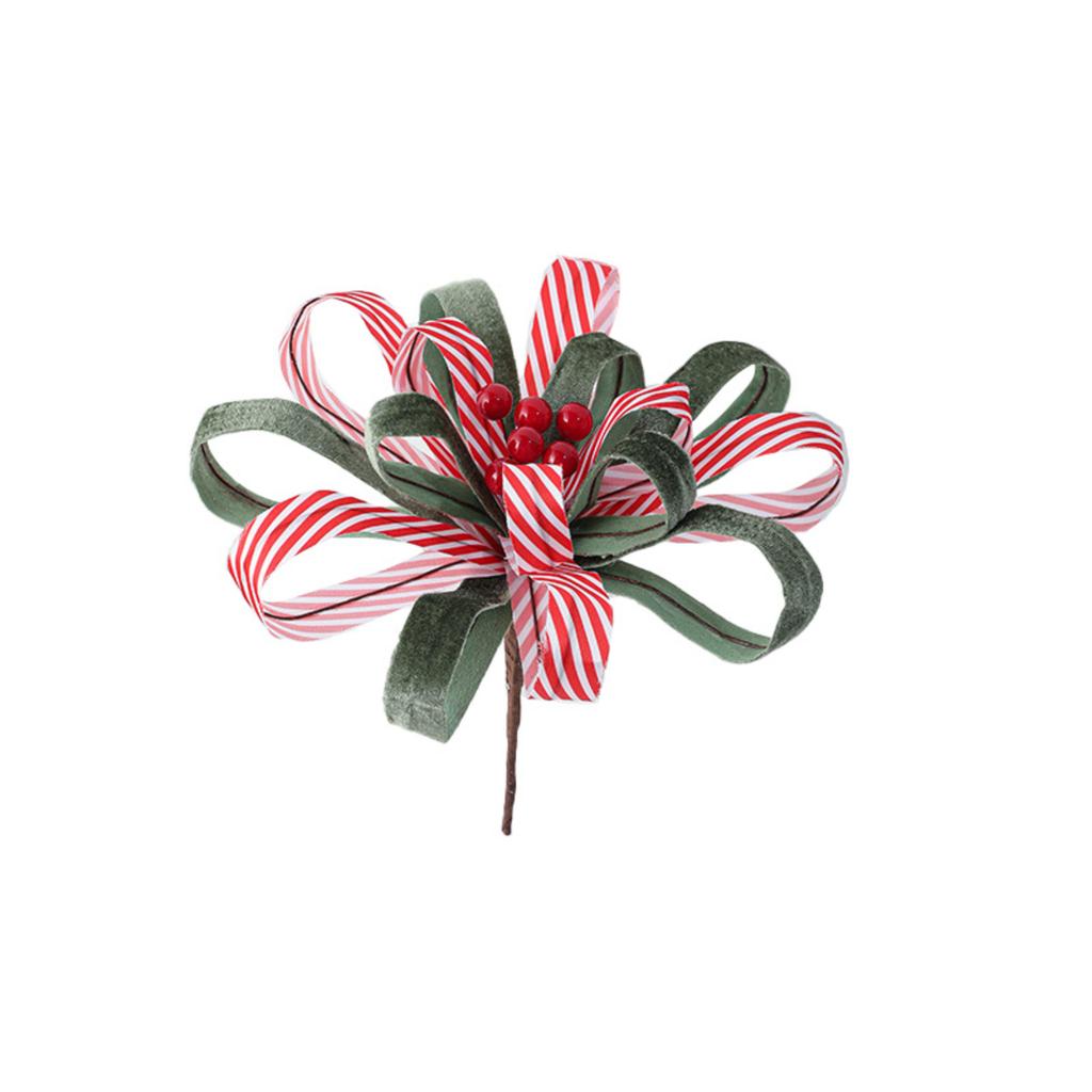 Рождественские тканевые ленты с цветами, Цветочные композиции с красными ягодами, Высококачественные роскошные тканевые рождественские украшения, Искусственные цветы